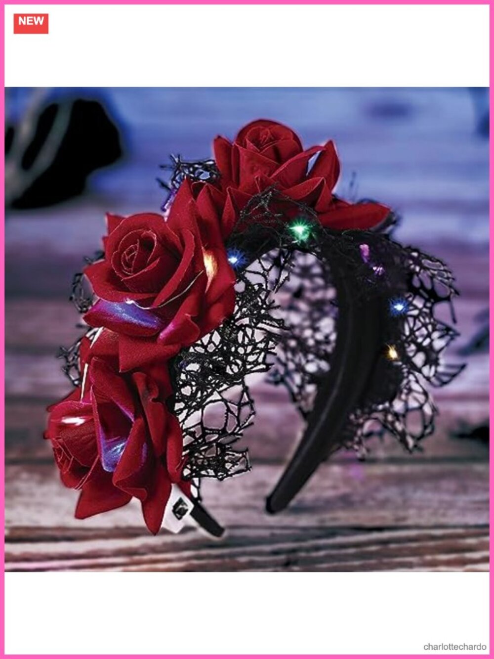 LED Flower Crown Headband Day of the Dead Gothic Hair Accessory